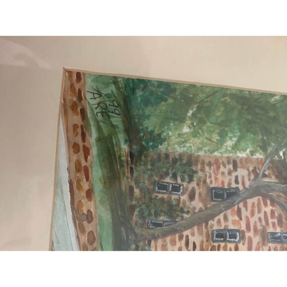 Watercolor Old Mill Framed Picture By Anna Ruth Enders 1999 12.5” X 15.5” - Picture 3 of 3